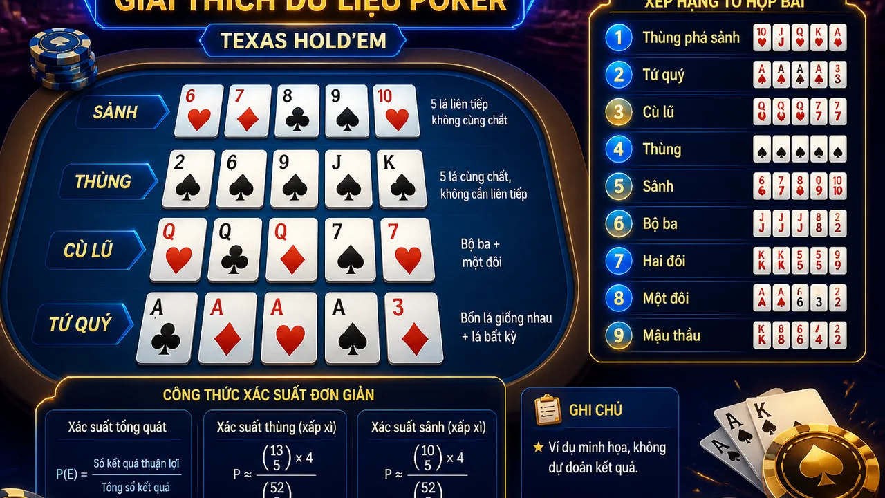 Sảnh, thùng hay cù lũ? 68win poker thứ hạng tay bài xác suất tạo bộ dễ hiểu