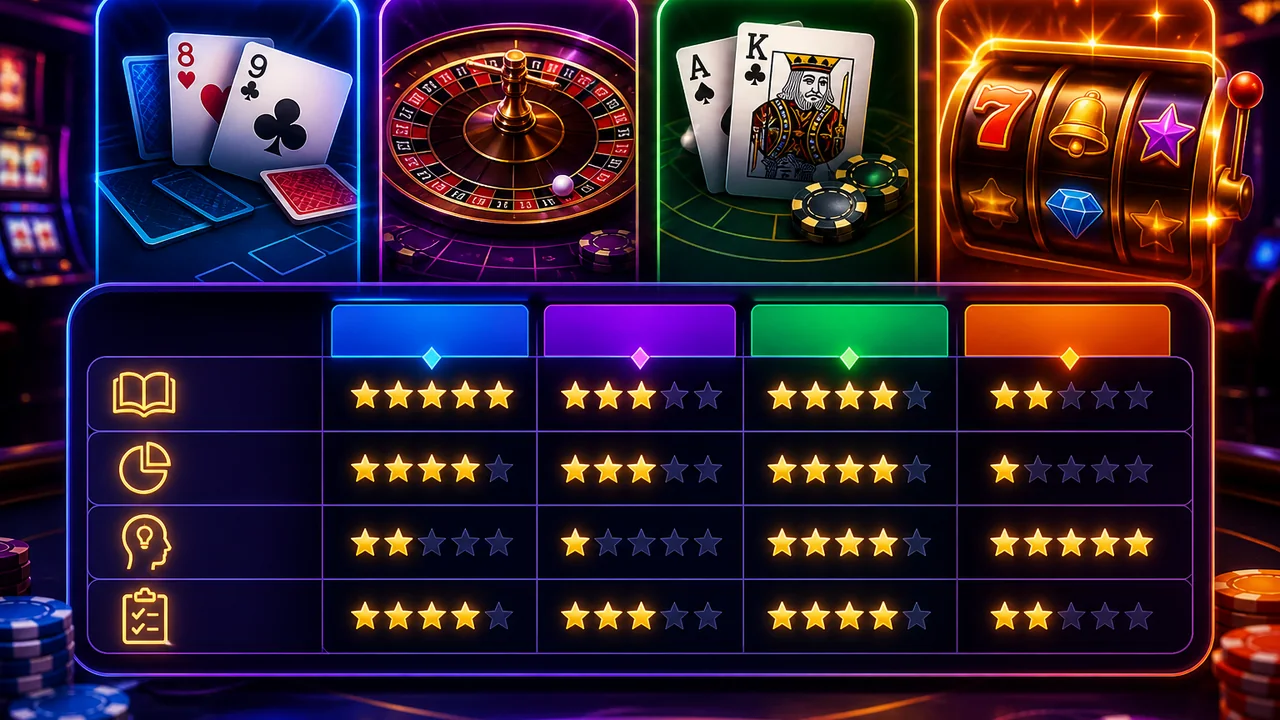 Chọn trò chơi dễ đọc luật và xác suất: 68win so sánh theo ma trận dữ liệu