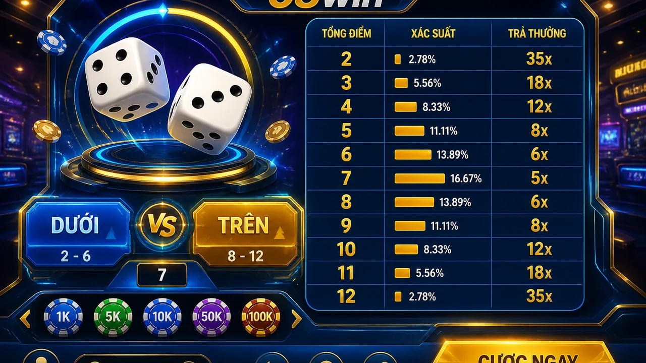 Chọn mốc xúc xắc dễ hiểu hơn: 68win game Over Under, xác suất và bảng trả thưởng