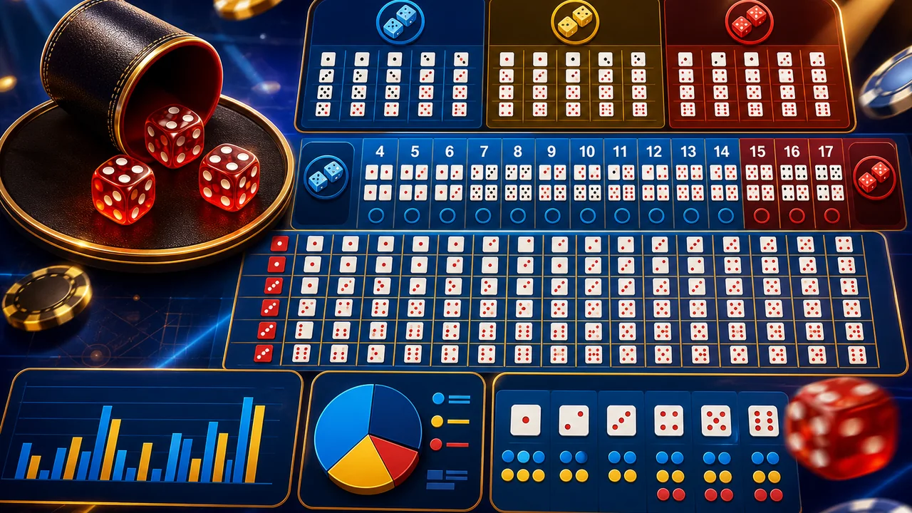 So sánh cách đọc xác suất Sic Bo: 68win, tổng điểm, bộ ba và tài xỉu