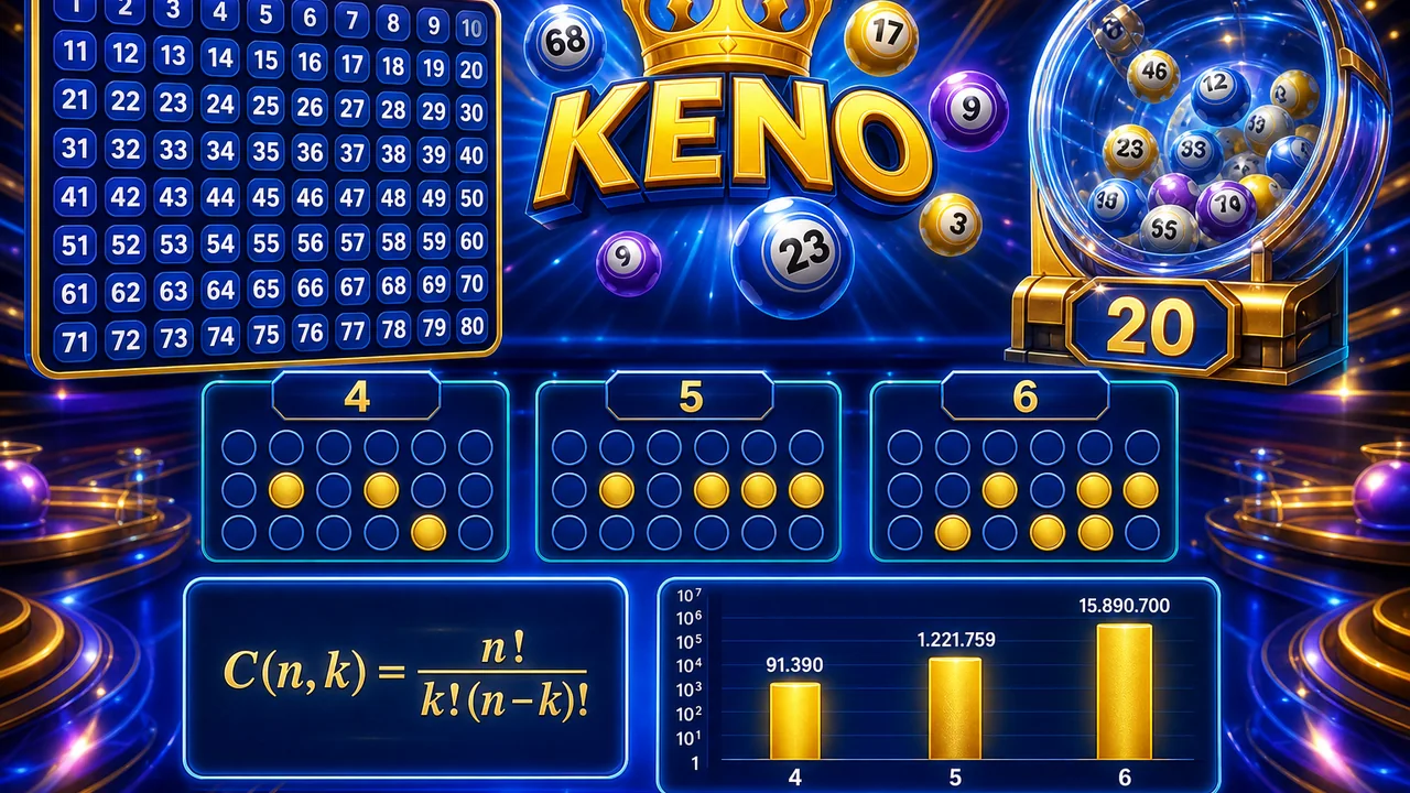 Chọn bao nhiêu số để dễ hiểu luật? 68win Keno và cách tính tổ hợp